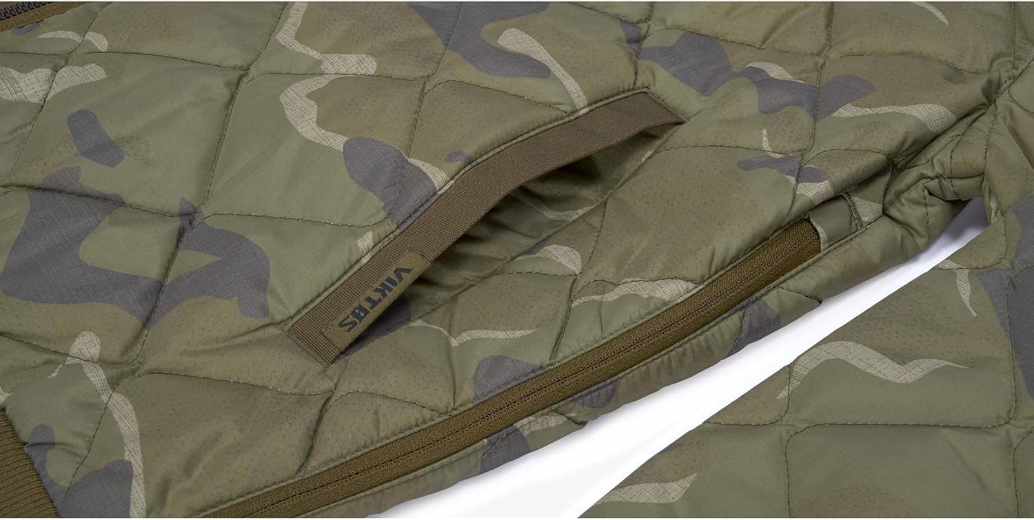VIKTOS Men's Operatus Camo Insulated Warm Lightweight Full Zip Quilted Tactical Outdoor Casual Jacket with Drawstring Hood