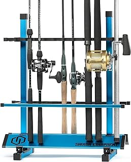Savior Equipment Fishing Rod Rack Holder Organizer, 24-48 Slots to Hold Fresh Salt Water Spinning Rods & Reel Combo, Lightweight Aluminum Vertical Fish Pole Garage Storage Ground Display Stand