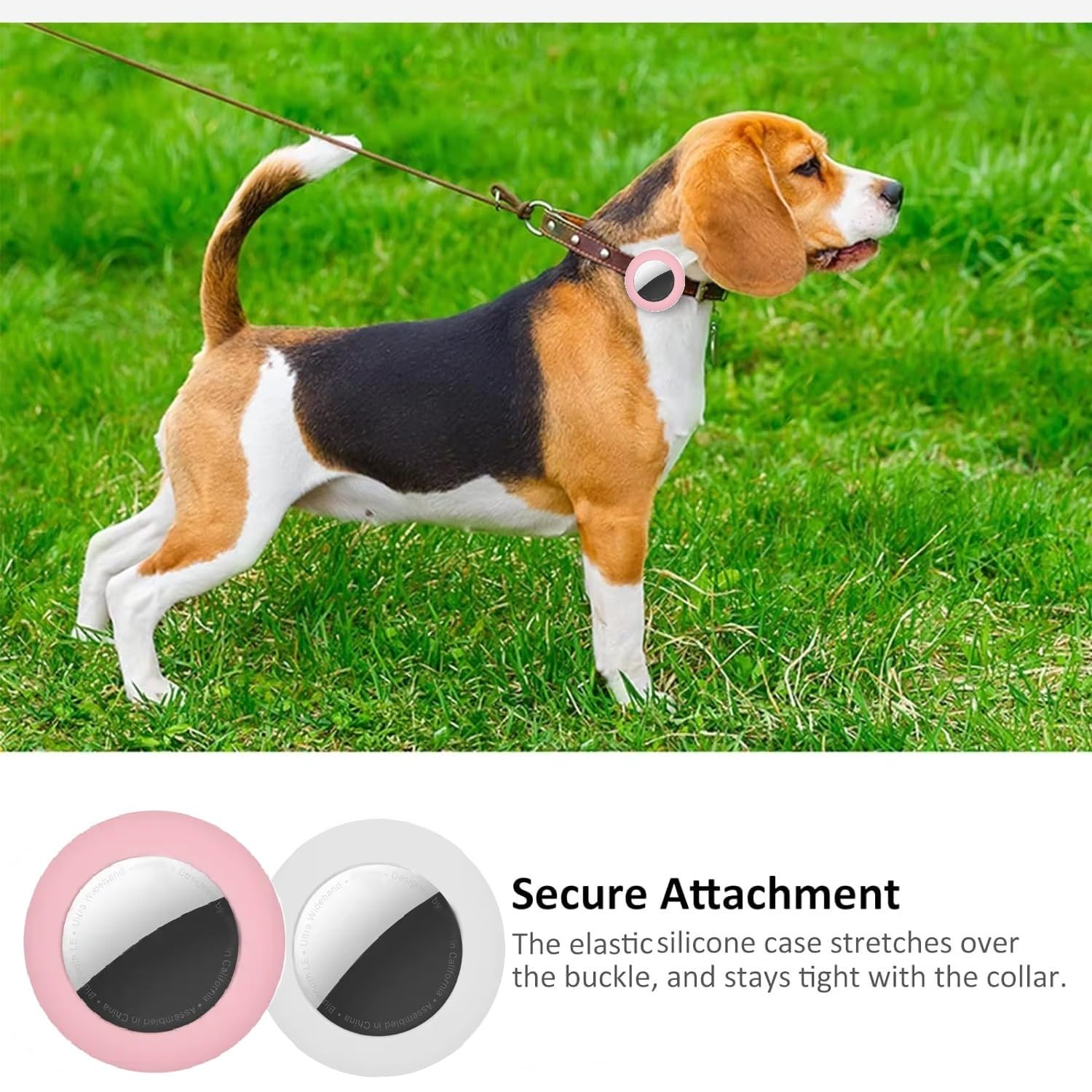 Small Premium Silicone Pet Collar Case (2 Pack), for Apple GPS Tracking Air-tag - Image 3