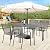 AECOJOY 5 Piece Outdoor Table and Chair, Patio Outdoor Dining Set with 1.73" Umbrella Hole, Patio Table and Chair Set of 4 for Garden,Bistro,Deck