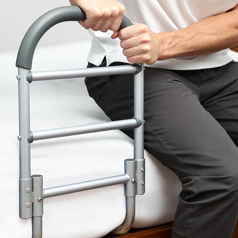 Lunderg Barra auxiliar de cama para personas mayores con barra de apoyo antideslizante | Barandillas de cama fáciles de instalar para adultos mayores, seguridad y poscirugía: ayudan a reducir las caídas y respaldan la independencia