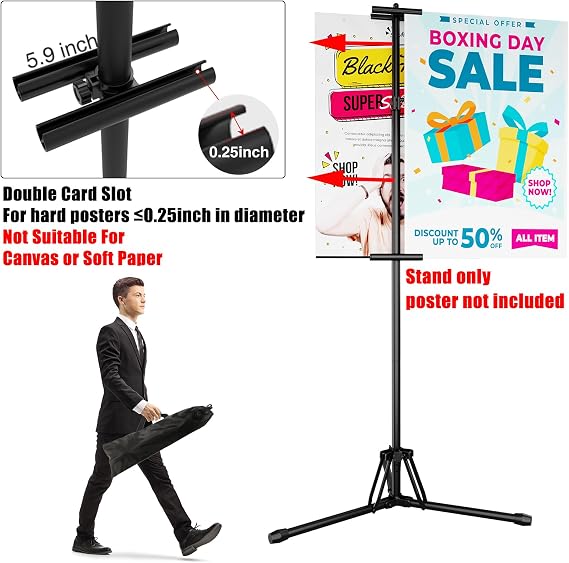 Poster Stands for Double Display, Adjustable Poster Board Height Up to 80