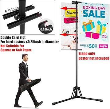 Poster Stands for Double Display, Adjustable Poster Board Height Up to 80