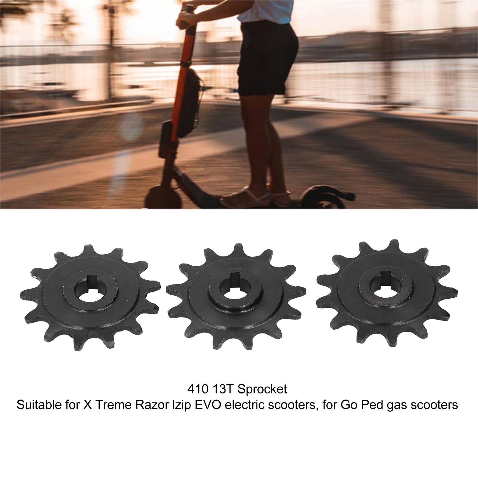 3 pièces 410 13T pignon de moteur, pignon de moteur vélo électrique scooter chaîne roue diamètre intérieur 12mm pignon de chaîne de moteur pour 26CC 43CC 49CC