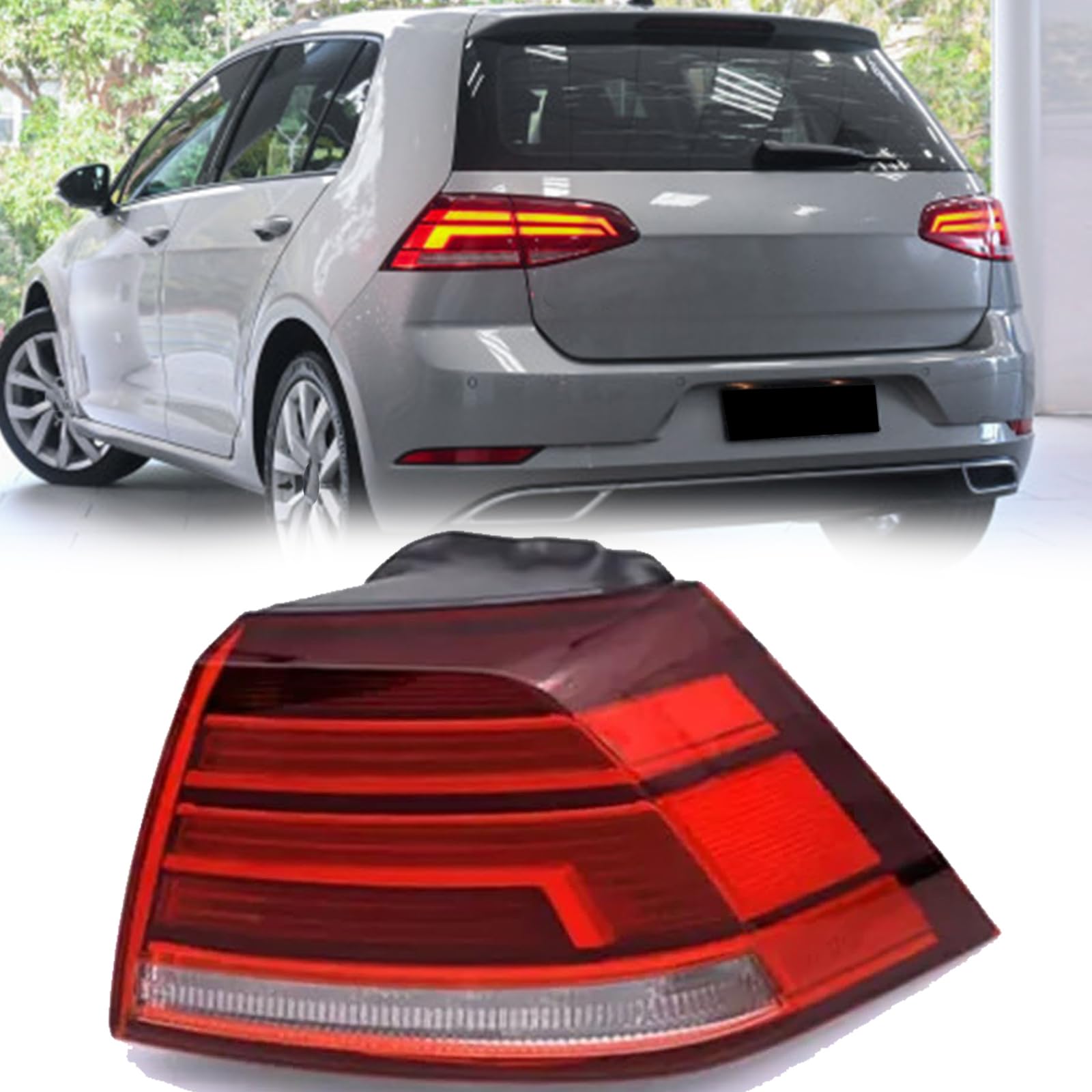 Photo 1 of Tail Light Assembly Compatible with 2017 2018 2019 2020 Volkswagen VW Golf 7.5 Passenger Side Outside Taillights Rear Light Tail Lights Assembly Turn Signal, Reverse Brake Lamps