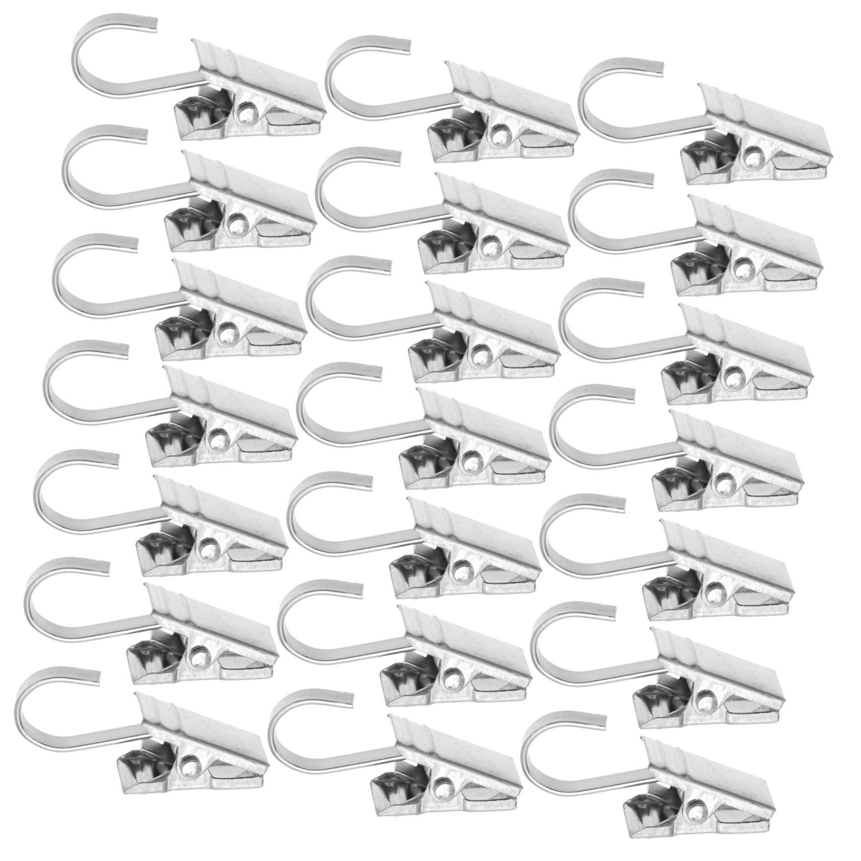 Gardinenringe 100 Stück aus Edelstahl mit Haken, Silber