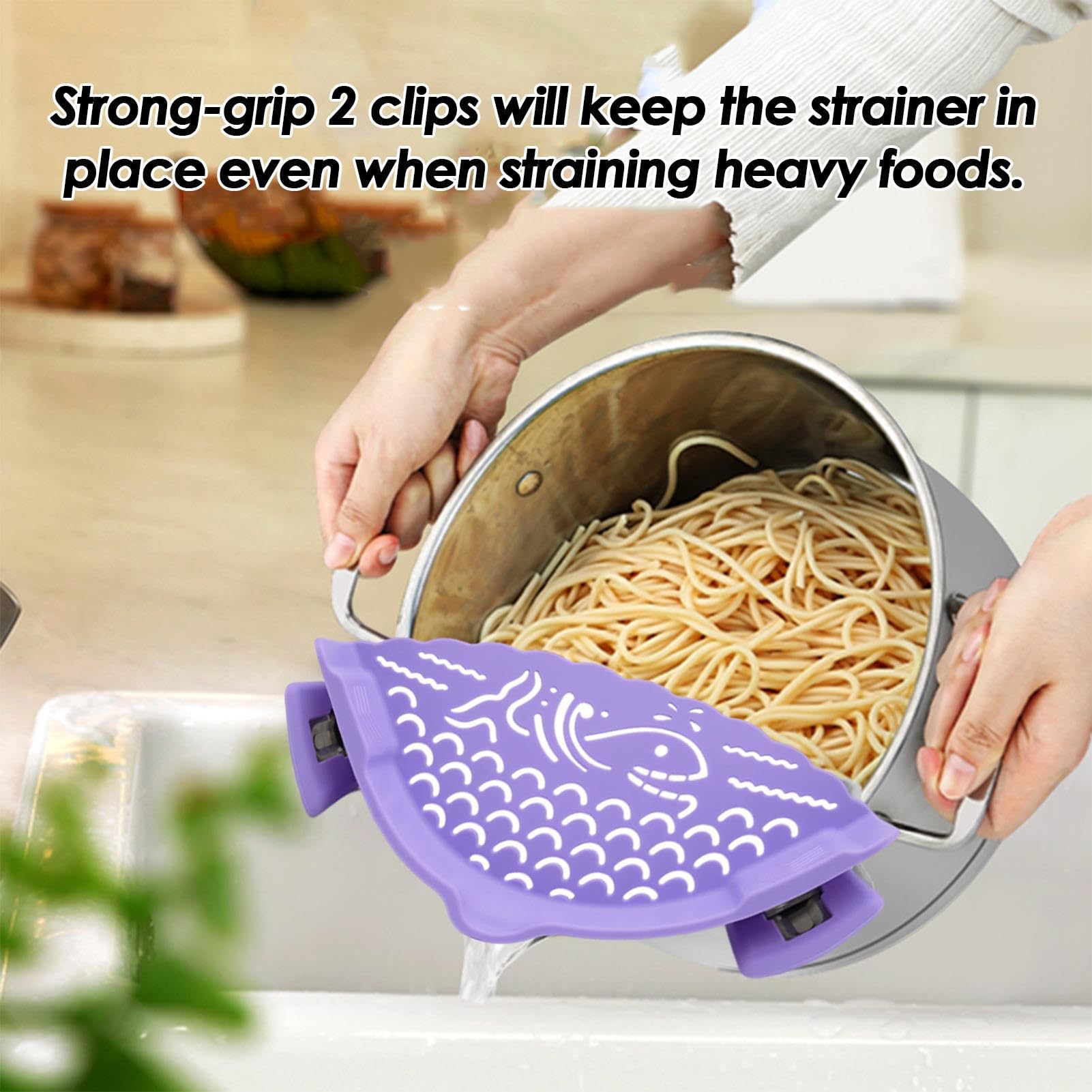 Colino per pasta e pentola, regolabile in silicone, per alimenti