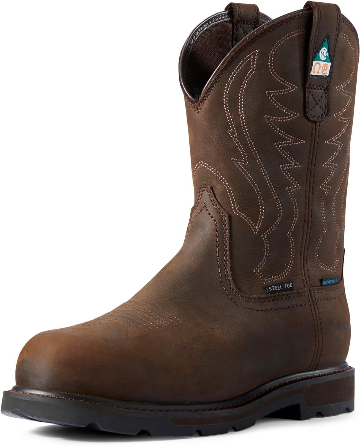 Ariat Mens Groundbreaker CSA Waterproof Steel Toe Work Boot Dark Brown 7.5 Wide