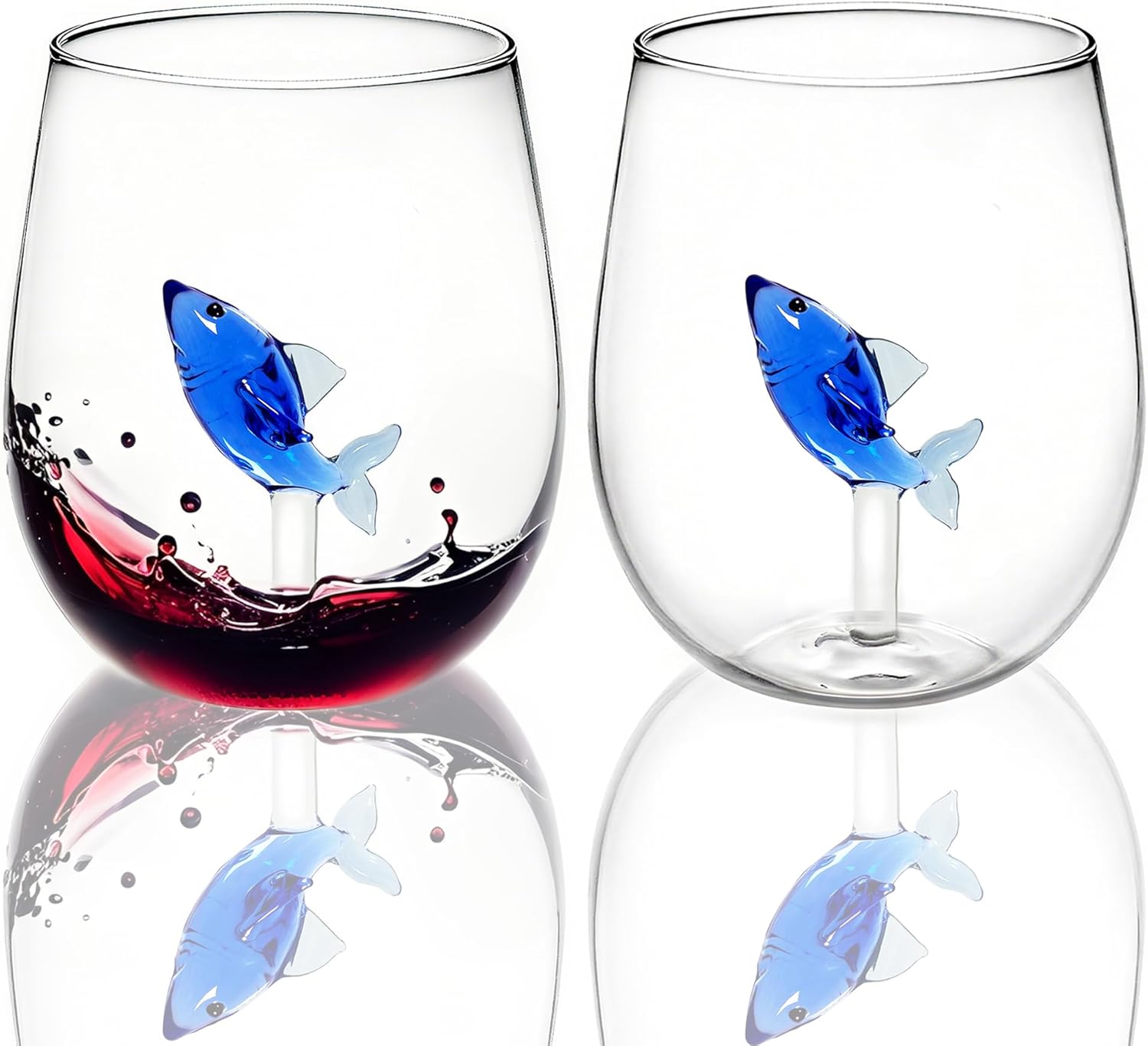 Handcrafted Shark Stemless Wine...