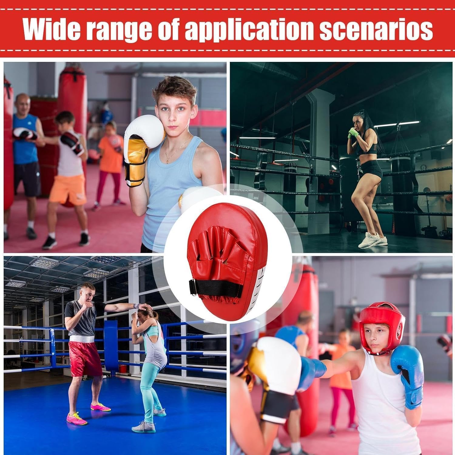 Nema Boxing Hand Kick Pad Target Boxing Pads Curved Mitts Thick Adjustable for Kickboxing, Karate, Muay Thai Kick, Sparring, Dojo, Martial Arts Mitts 4