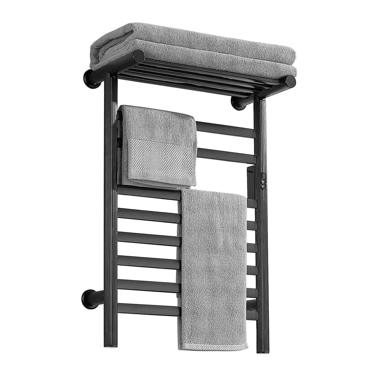 Toallero eléctrico Inteligente con calefacción, Calentador de Toallas de aleación de Aluminio para baño montado en la Pared con Temporizador, riel de Secado de Toallas con calefacc