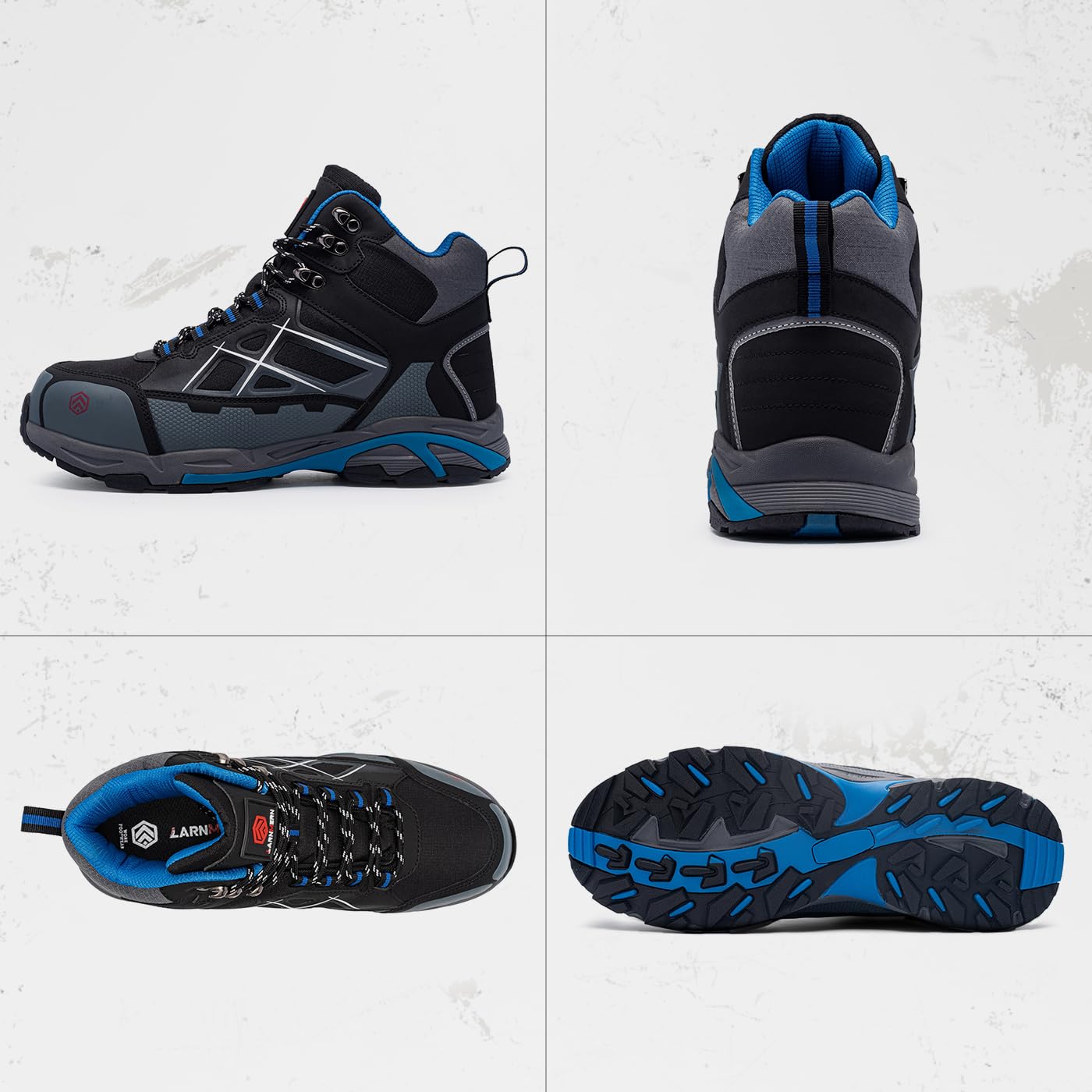 LARNMERN Chaussures de Sécurité Hommes SRC Antistatique Bleu 43.5EU