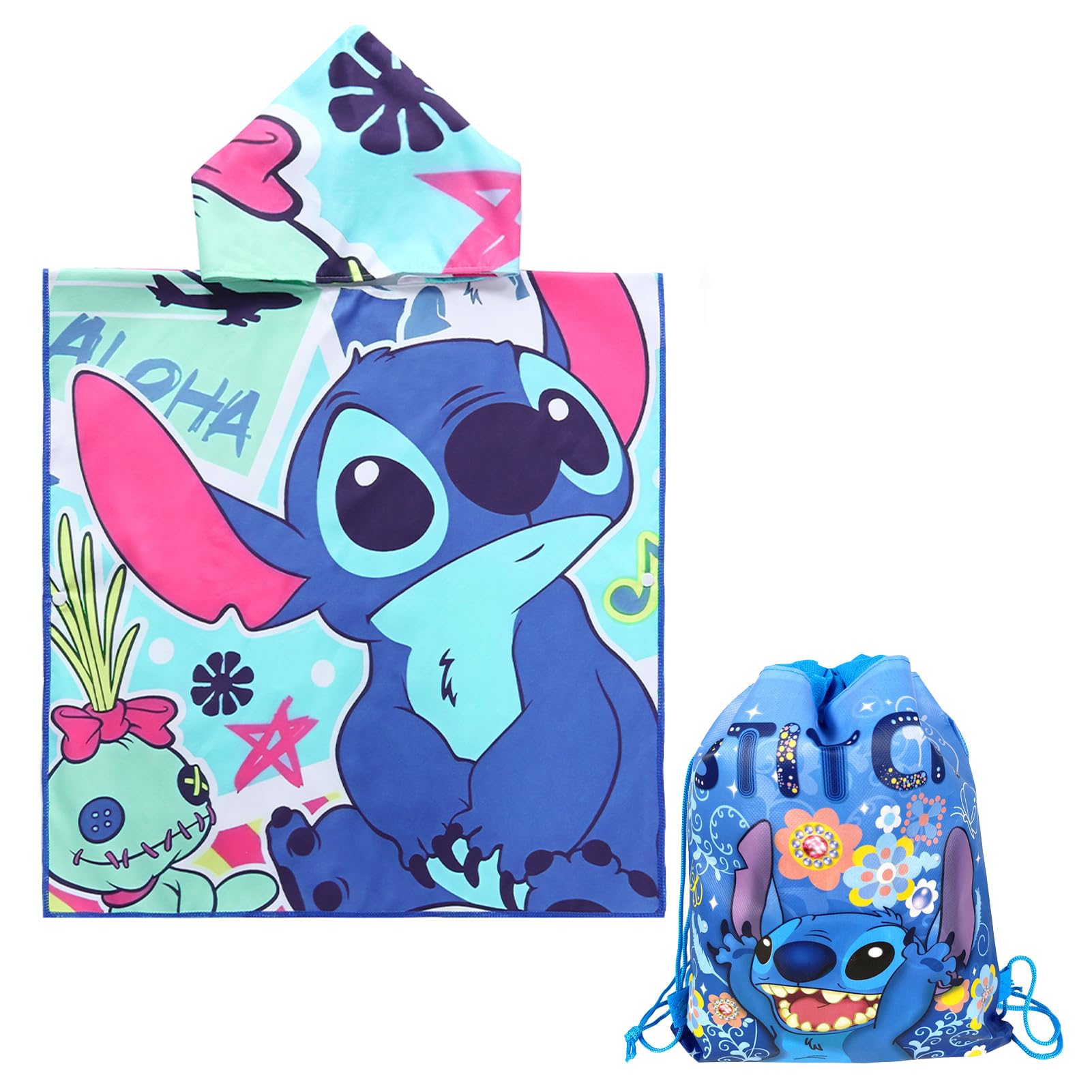 Marypaty Toalla Playa Niña Bebe de Baño con Capucha, Toalla Poncho Niño Toalla Infantil de Playa Toalla de Microfibra Poncho y Bolsa de Cordó, Surf para Baño Piscina Playa Niños de 2 a 8 Años (Estilo 11)