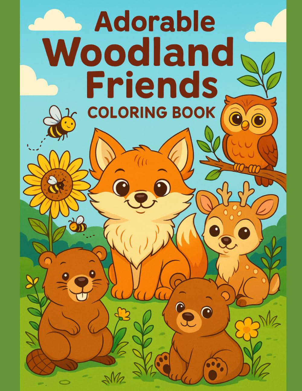 Adorable Woodland Friends Coloring Book: Cute & Cozy Animal Coloring Pages