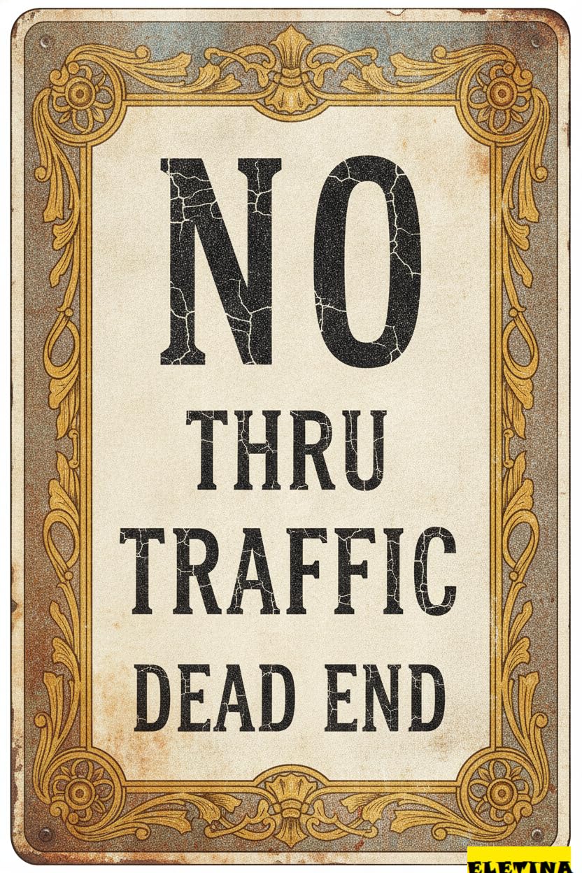 Tin Sign for Man Cave Twinkle No Thru Traffic, Dead End 8x12in Aluminum Private Property Decorative