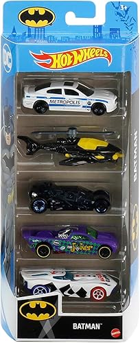 Miniatura 6 de Hot Wheels Juego de 5 vehículos de juguete de Batman a escala 1:64 de programas de televisión, películas y cómics de Batman (los estilos pueden