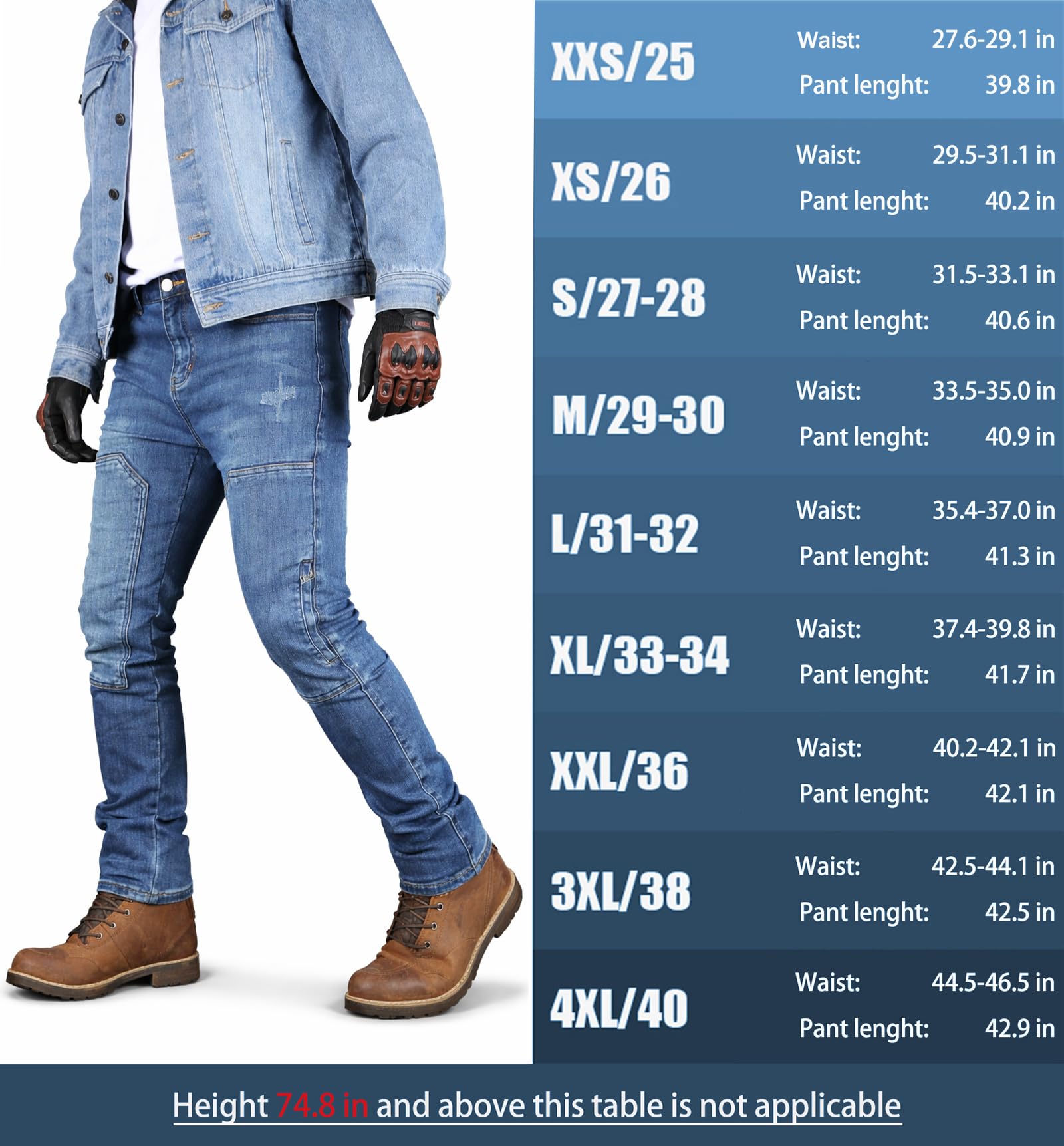Motorradhose Herren Jeans Stretch – Motorrad Jeans mit elastischem Bund für Urban Riding & Alltag