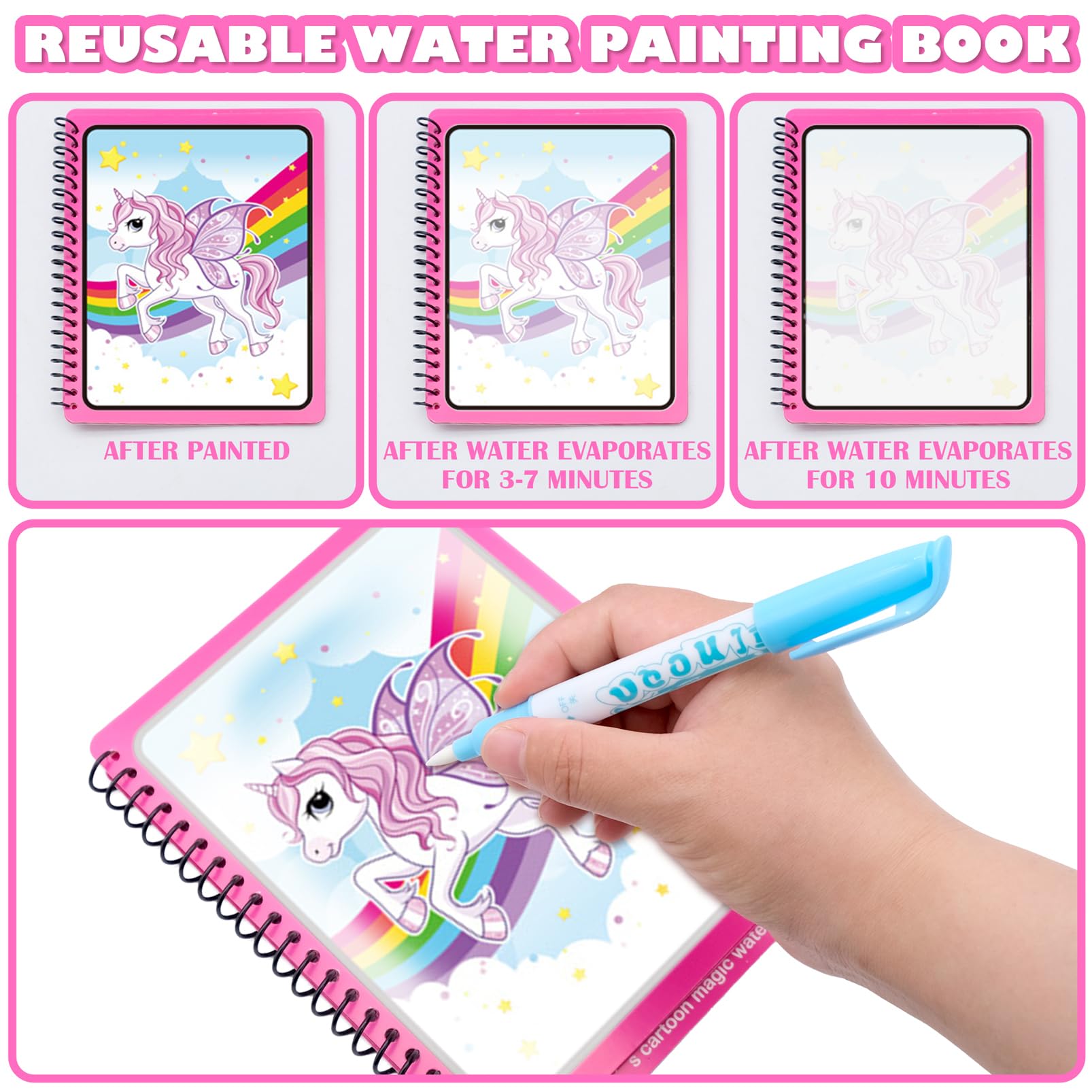 Rangebow magia acqua riutilizzabile disegno libro e penna magica