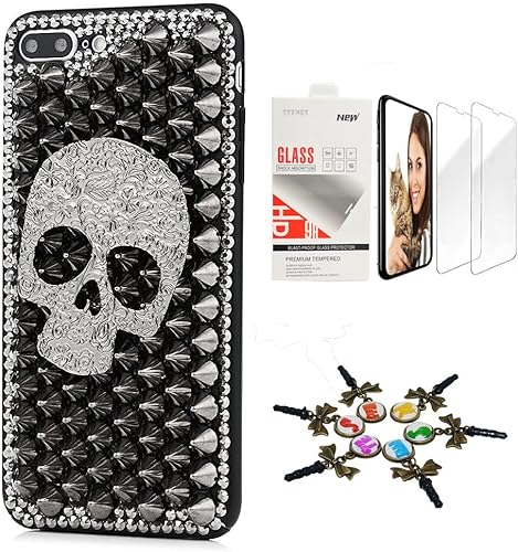 STENES Bling - Funda compatible con Bling Case compatible con iPhone 11, elegante, hecha a mano en 3D Serie Spark, diseño de calavera grande con