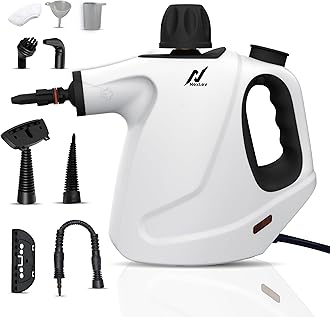 NexLev Steam Cleaner | Complete Home Kitchen Floor Bathroom Car & Office Cleaning machine | 9 Accessories | 450 ML | Window Pane Sink Grime Chimney Grease Water Stain Cleaner| 4 M Cord |1050W |SC-05