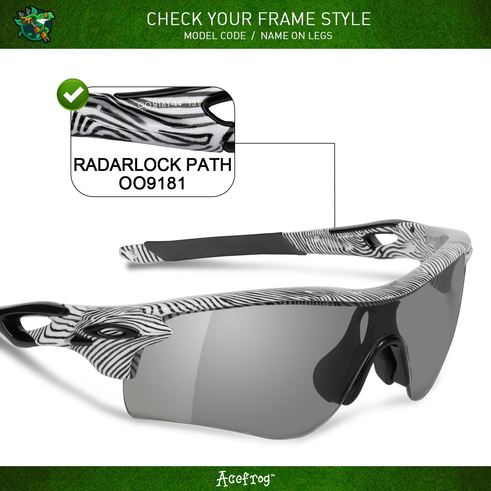 Acefrog 5 lentes de repuesto polarizadas para gafas de sol Oakley RadarLock Path OO9181, ajuste perfecto, inastillable, antiarañazos, paquete económico
