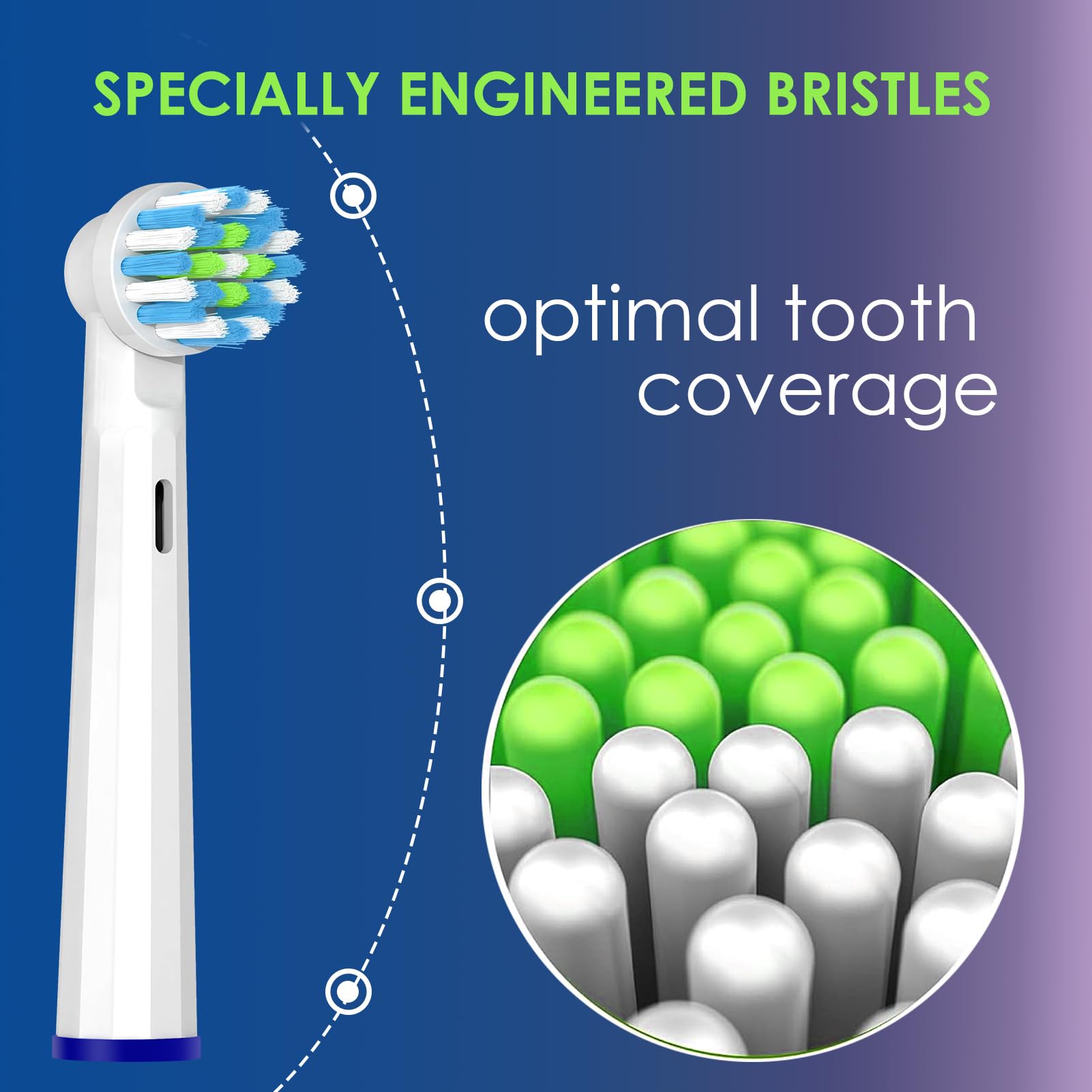 Cabezales de cepillo de dientes de repuesto compatibles con Oral B, recambios de cabezal de cepillo eléctrico sensible a la cruz para Pro 1000 Genius X Smart 1500, cabezal redondo de suavidad media