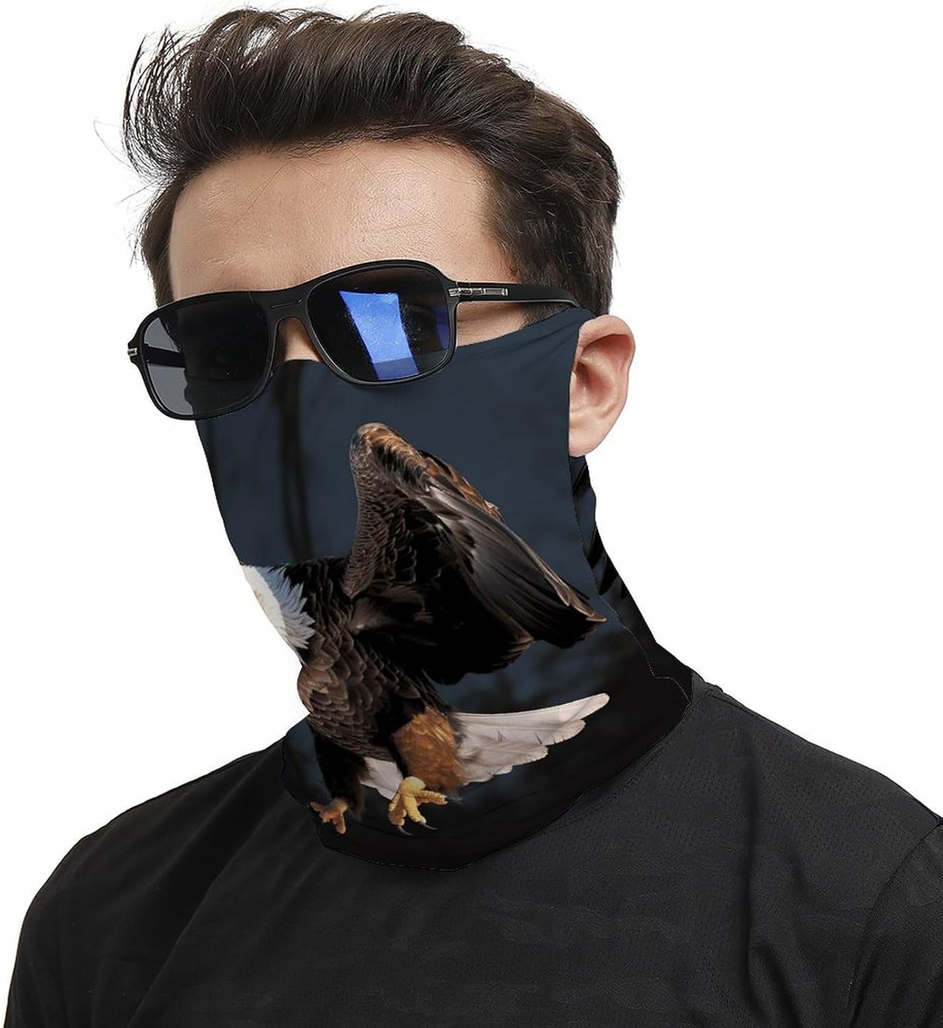 3D Bald Eagle Neck Gaiter for Men & Women,Cooling Neck Gaiter with Dustproof Breathable,Face Cover As Headwear,Bandana,Neck Gaiters,Head Wraps,Headbands
