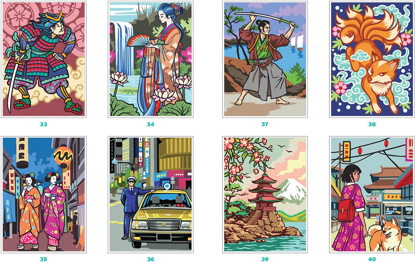 Coloriages mystères Trésors du Japon: Coloriez les chiffres et découvrez l'image