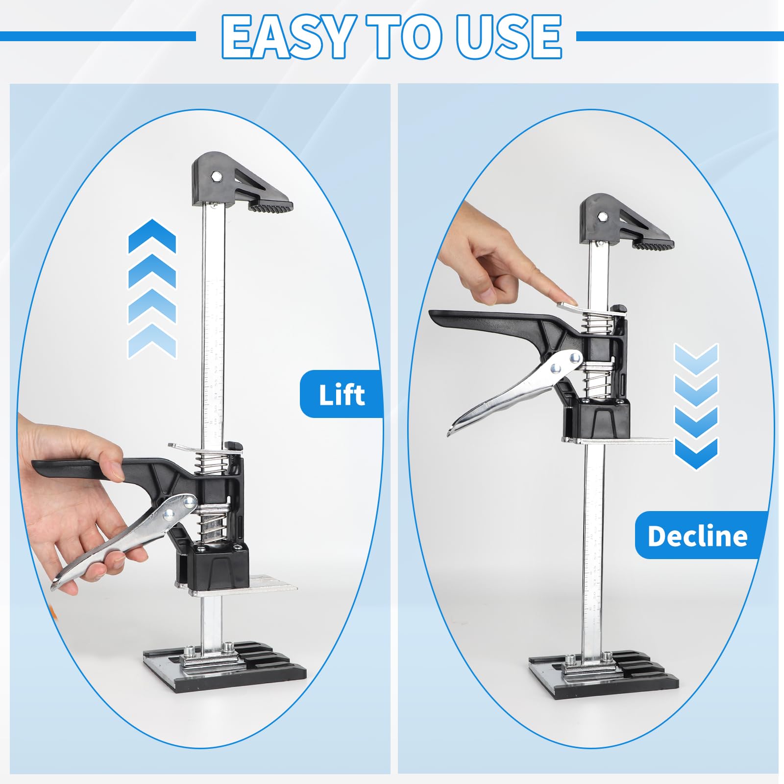 DBREAKS 3-in-1 Multi Arbeitssparender Arm mit Skala, 2Pcs 38CM Multifunktionale Handhebewerkzeug Bis zu 220 kg mit Metall-Schrankwagenheberstützstange & Holzbearbeitungsklemmen, Arm Handwerkzeug Heber