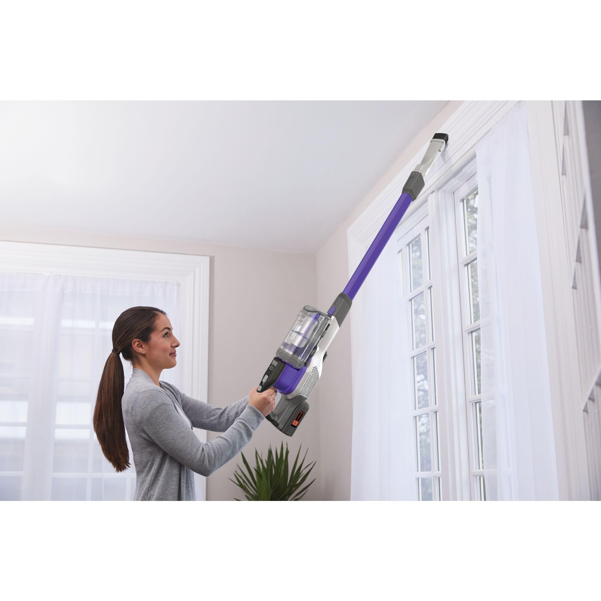 Black+Decker BHFEV362DP-QW Aspirador de Escoba 4en1 Power Series Extreme Especial para Mascotas con batería Externa 36V 2Ah.3 velocidades y 78min de autonomía.
