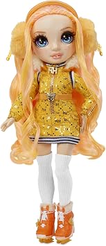 Rainbow High Winter Break Poppy Rowan Orange Fashion Doll and Playset with 2 Designer Outfits, Pair of Skis and Accessories, Kids and Collectors, Toy Gift Ages 6 7 8+ to 12