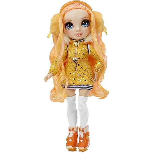 Rainbow High Winter Break Poppy Rowan – Orange Fashion Doll and Playset with 2 Designer Outfits, Pair of Skis and Accessories, Kids and Collectors, Toy Gift Ages 6 7 8+ to 12