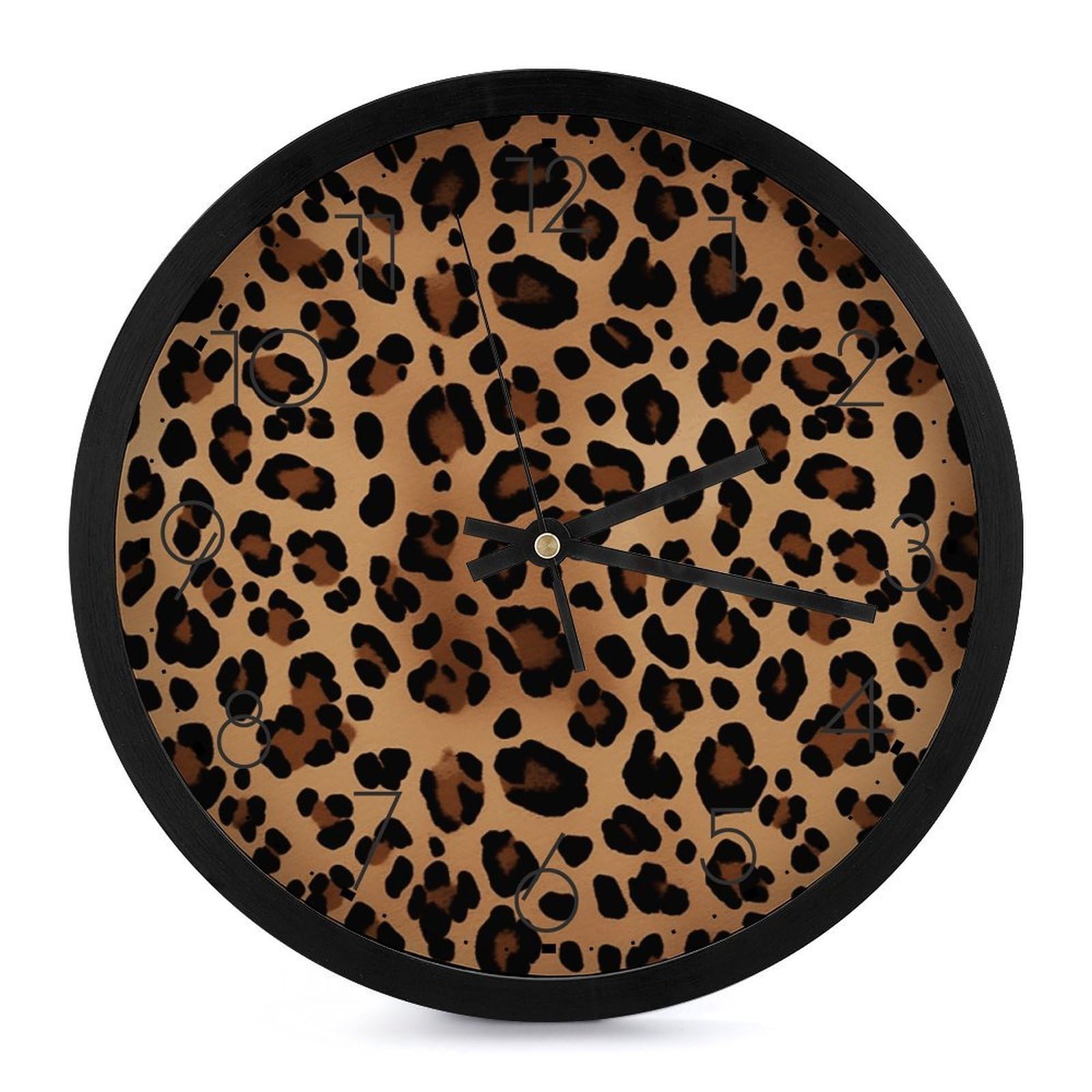 Horloge murale moderne à imprimé léopard design haut de gamme