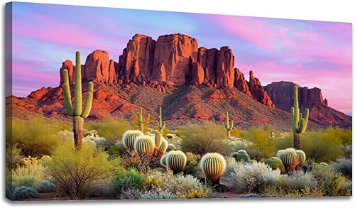 Miniatura 22 de 30"x 60" Canvas Wall Art Western Cowboy Gold Vintage Horse Southwestern Desert Framed Pictures Painting Prints Large Wall Art for Living Room