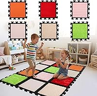 Brobear 12pc Sensory Mats for Autistic Children - 15.7x15.7in Premium Felt Texture Floor Tiles, DIY Interlocking for Autism Sensory Play & Calming Corners