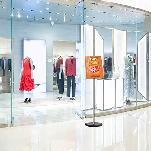 Miniatura 4 de Paquete de 2 soportes para letreros de 8.5 x 11 pulgadas, letreros publicitarios para negocios, exhibición de pie para letreros de pie para letreros