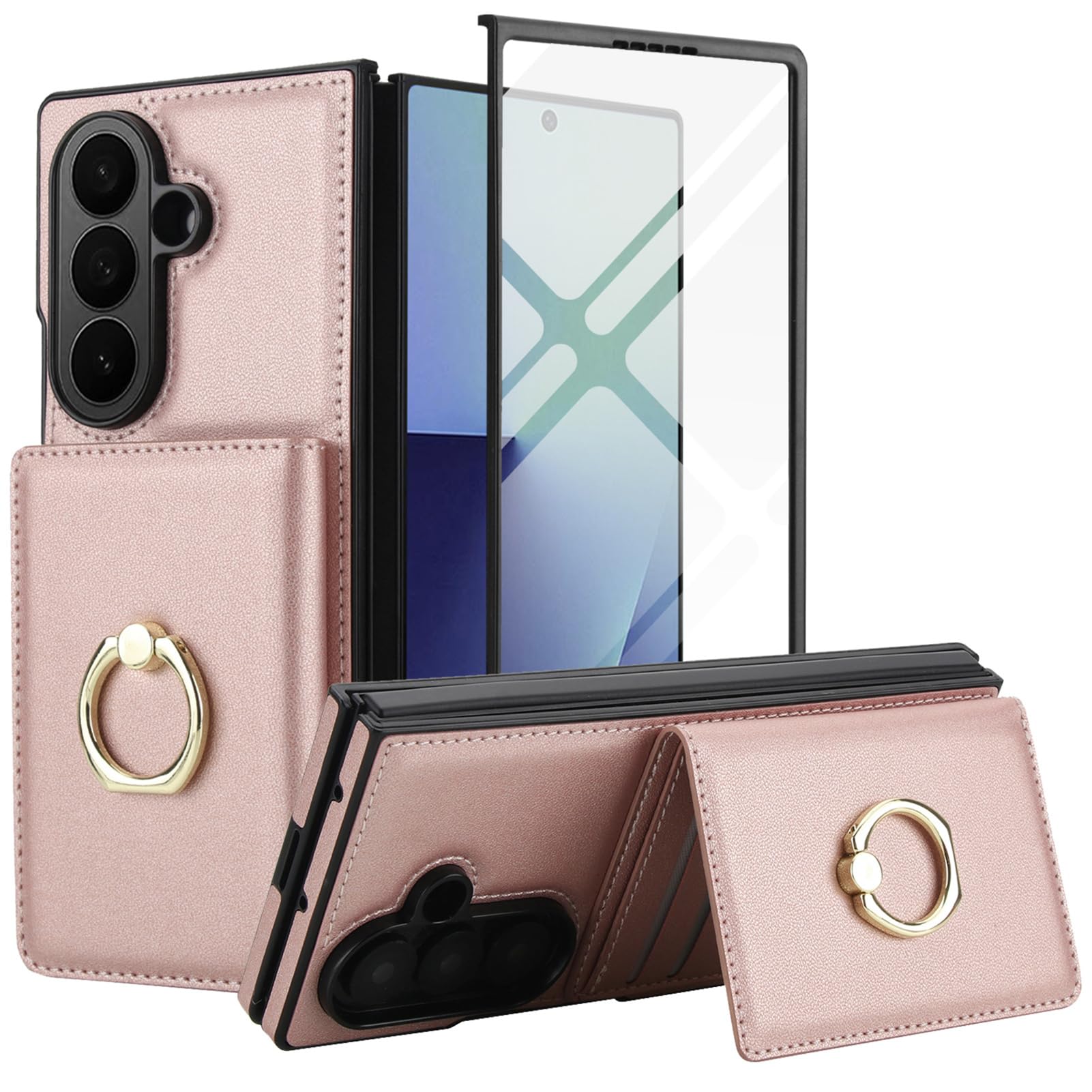 Für Samsung Galaxy Z Fold 8 Ultra Dünne Hülle, Kartenhalter, Ring