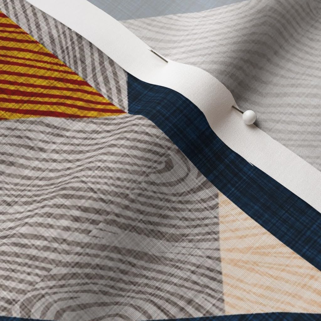 Spoonflower Fabric - Large Chevron Southwestern Western Man Woodgrain Herringbone Bohemian Printed on Cotton Poplin Fabric by The Yard - Sewing Shirting Quilting Dresses Apparel Crafts