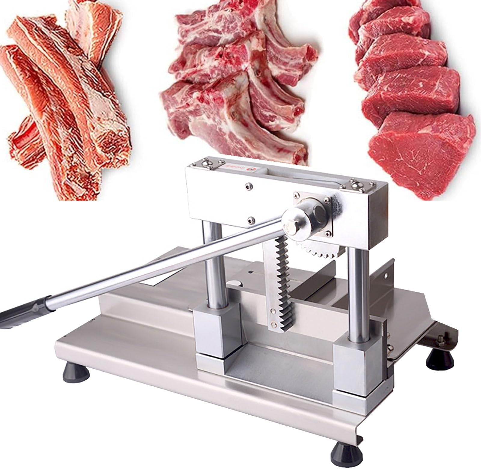 Meat Cutting Machine - Manual Bone Chopper, Versatile Slicing Machine for Fish, Chicken, Beef, and Vegetables - Great for Home & Commercial Use