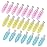 Wobe 24pcs Creaseless Hair Clips No Bend Hair Clips No Crease Hair Clip for Curl Hairstyle Bangs Makeup Application Hairdressing Hairpins Styling Clips for Salon Barber (Translucent Pink Blue Yellow)