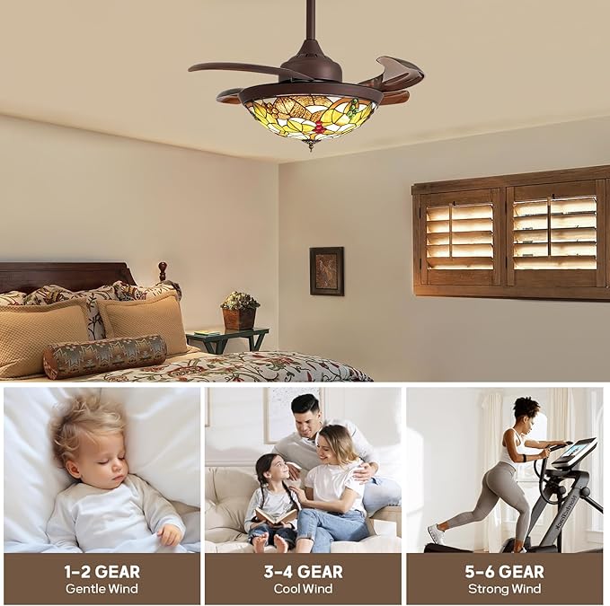 Ventilador de Techo 36 Pulgadas con Luz LED, Control Remoto miniatura 5