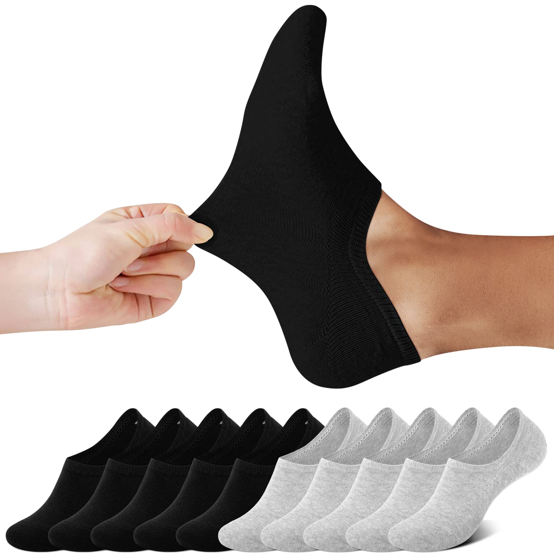 FALARY Sneaker Socken Damen & Herren 10 Paar Füßlinge Sneakersocken Unsichtbare Füsslinge Footies Gr. 35-50