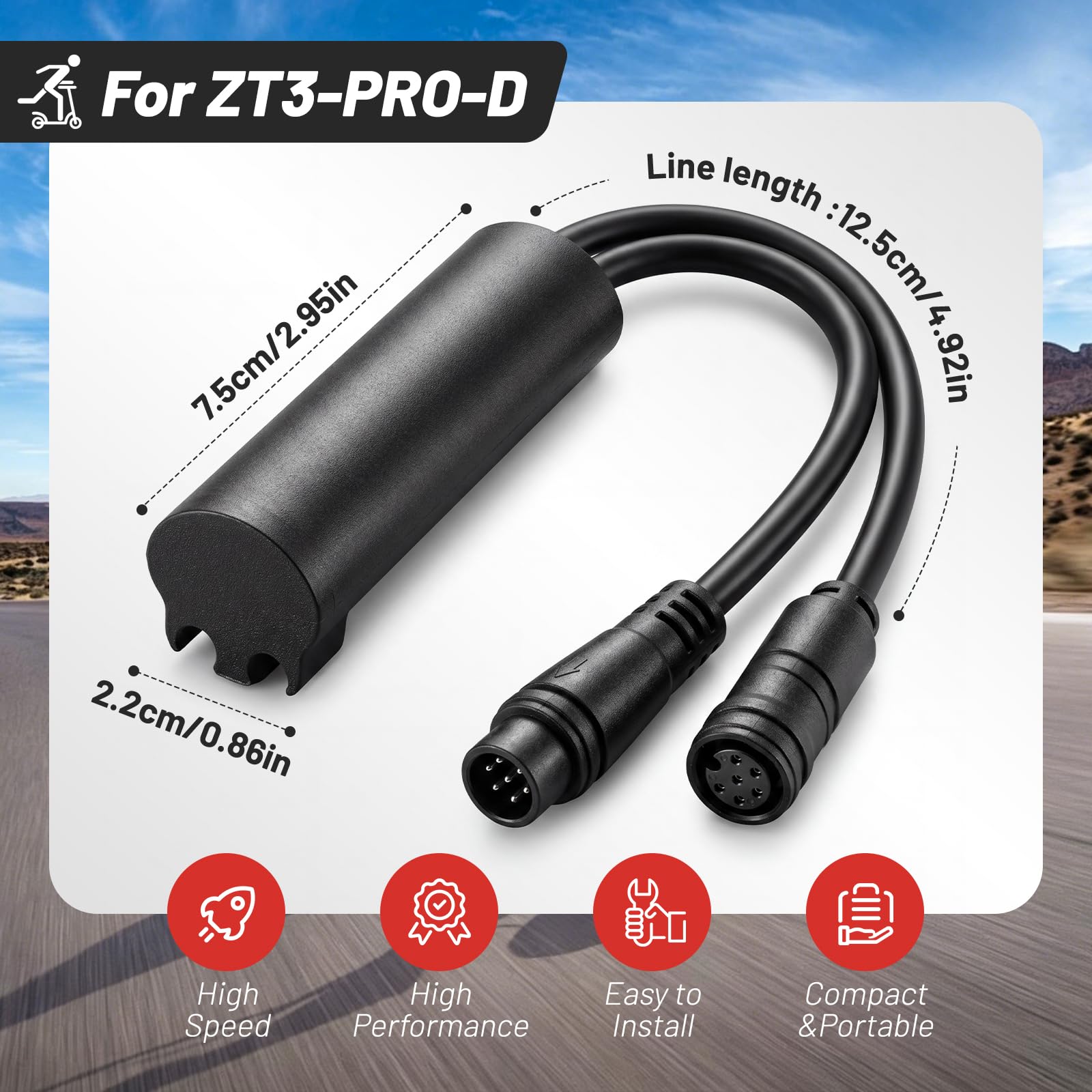 New Tuning Chip Unlock Cable for Segway Ninebot ZT3 ProD, Kabelzubehör Spezialkabel für 35-40 Km/h, Benutzerdefiniertes Lastloses Geschwindigkeitsfreigabekabel, Built-in Quick Switch Button