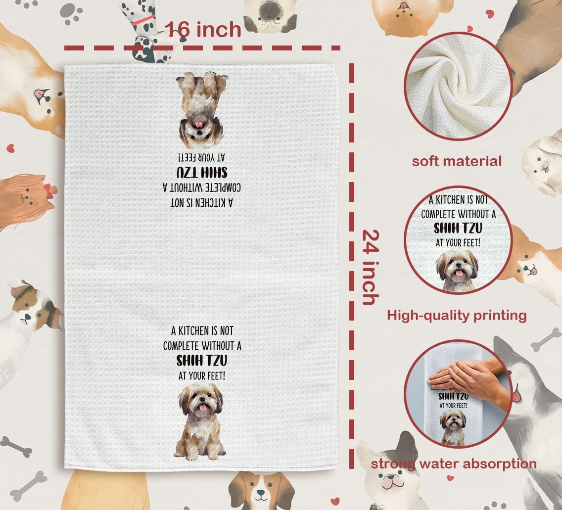 Shih Tzu Dog Gifts Kitchen Towels Set of 2, Shih Tzu Gifts for Women, Shih Tzu Dog Dishcloths Tea Towels Dish Towels for Kitchen, Shihtzu DogHand Towels, DogKitchen Bathroom Decor, 16x24inch - Image 7