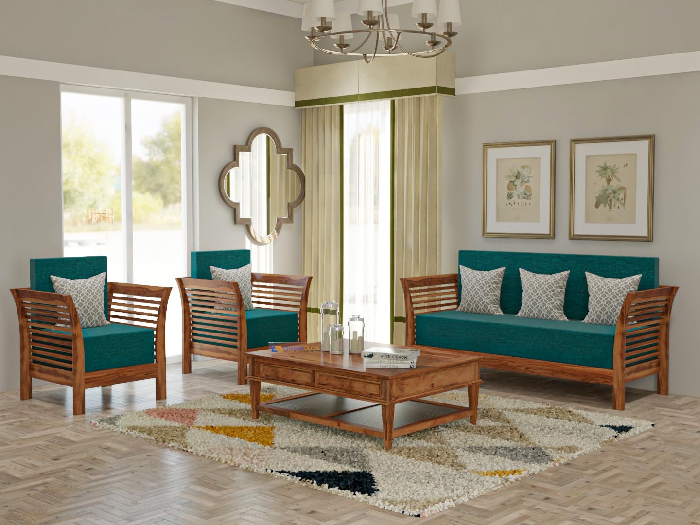 RECTART Sheesham Sofa Set for Living Room Wood Furniture Office