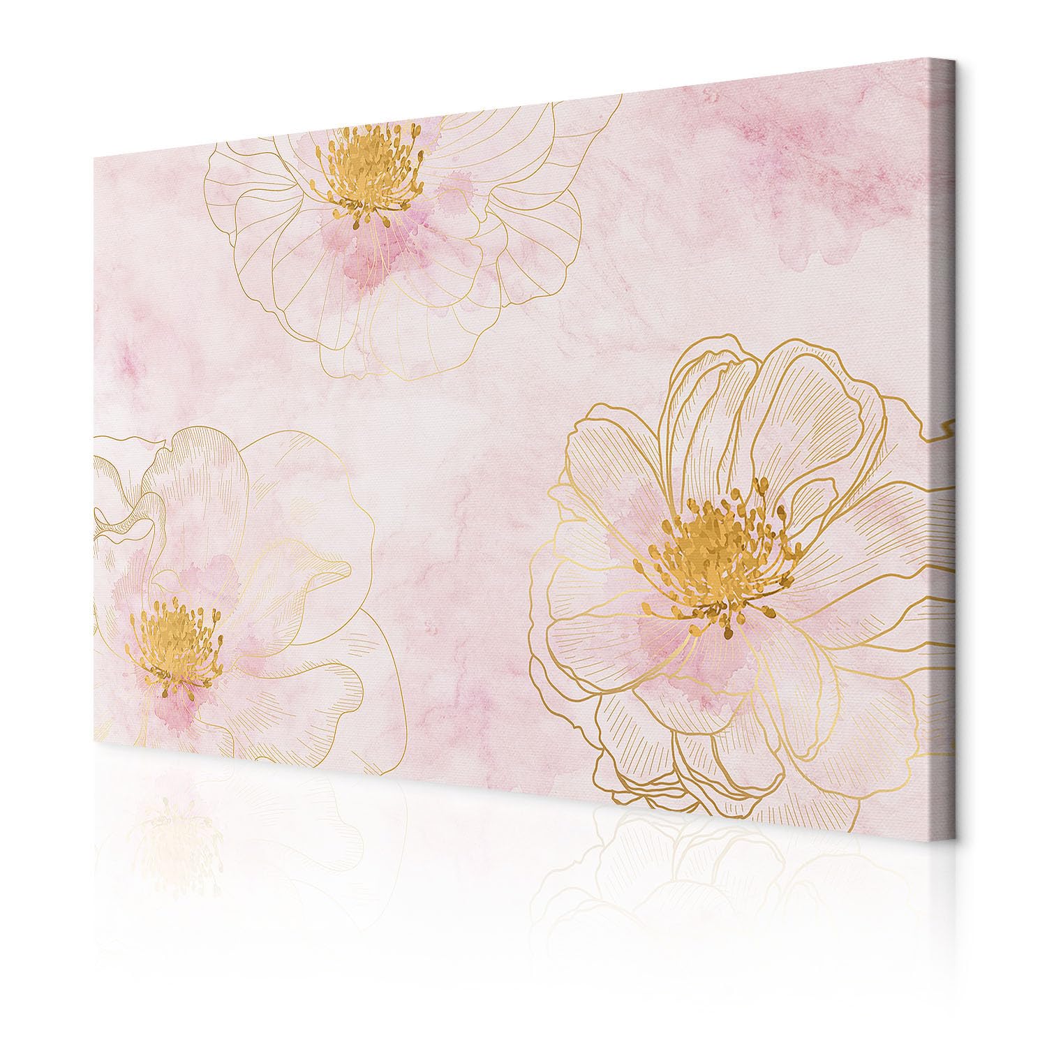 decomonkey Akustikbild Blumen 90x60 cm 1 Teilig Leinwand Modern Bilder Rosa