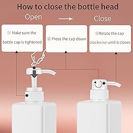 Pump Bottle Dispenser 22oz/650ml Jansburg 2Pack Refillable Square Plastic Lotion Dispenser Empty Lotion Pump Bottle for Essential Oil Lotion, Shampoo, Bathroom Travel White