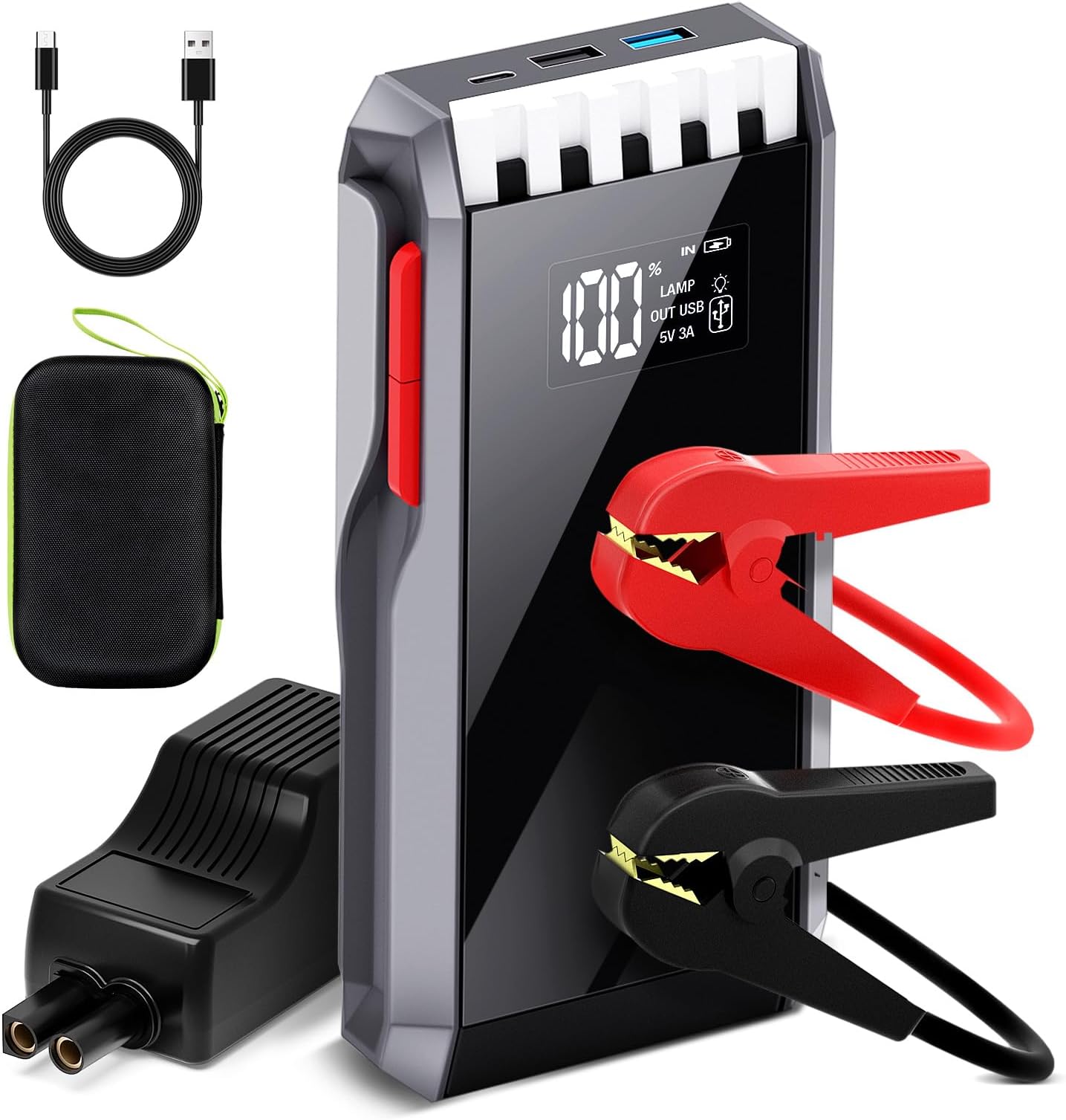 012 Jump Starter Battery Pack, 5500A Peak Car Battery Charger Jump Starter for Up to 10.0L Gas or 8.0L Diesel Engine,12V Car Jumper Starter Portable with Full LCD Screen & LED Light & USB