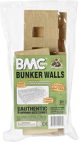 Miniatura 3 de BMC WW2 Bunker Walls - Tan Plastic Army Men Playset Accesorio Edificio