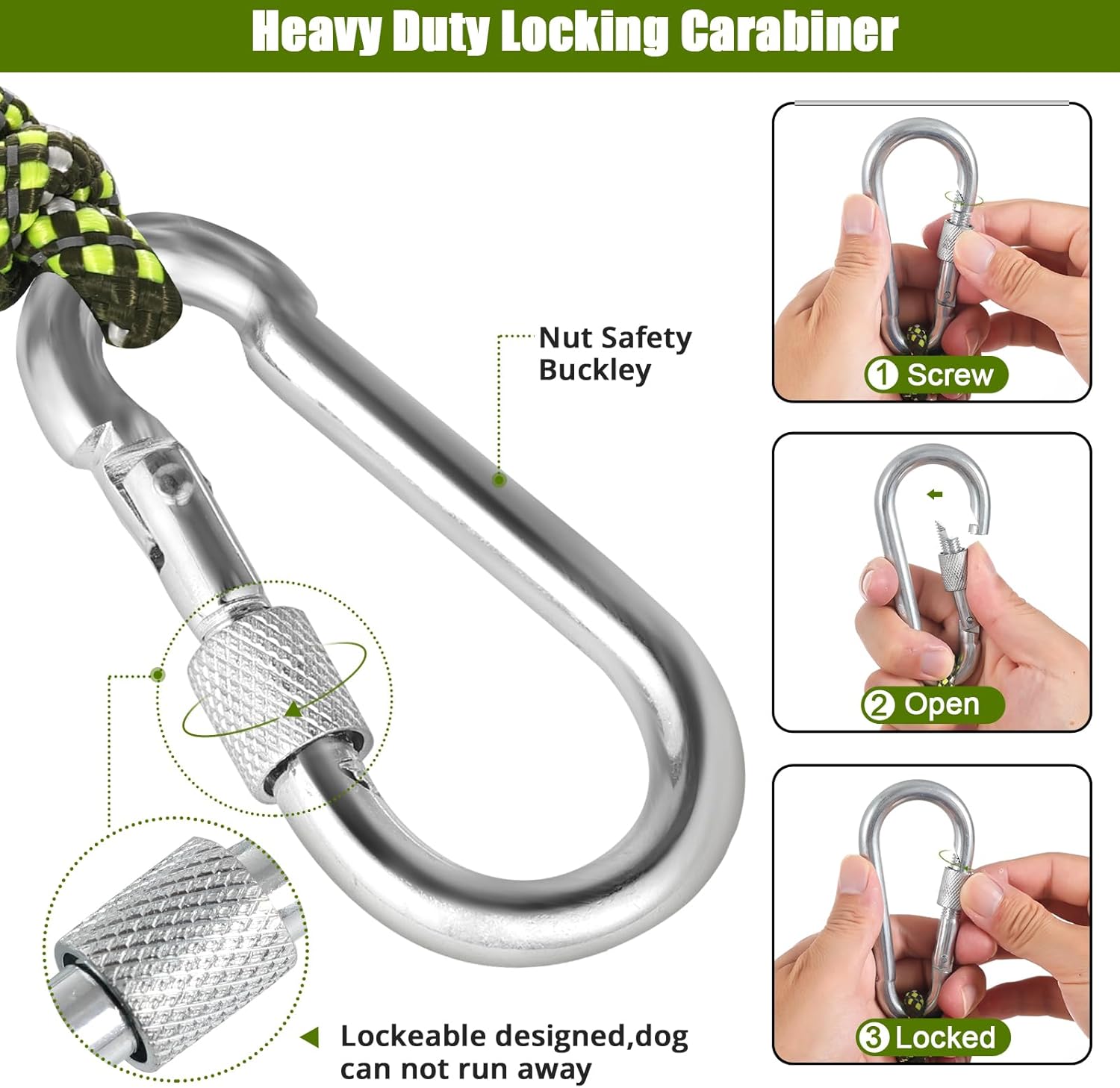 Dog Tie Out Cable for Camping - 100ft Dog Lead Dog Runner for Yard - Portable Trolley System for Large Small Dogs Outside